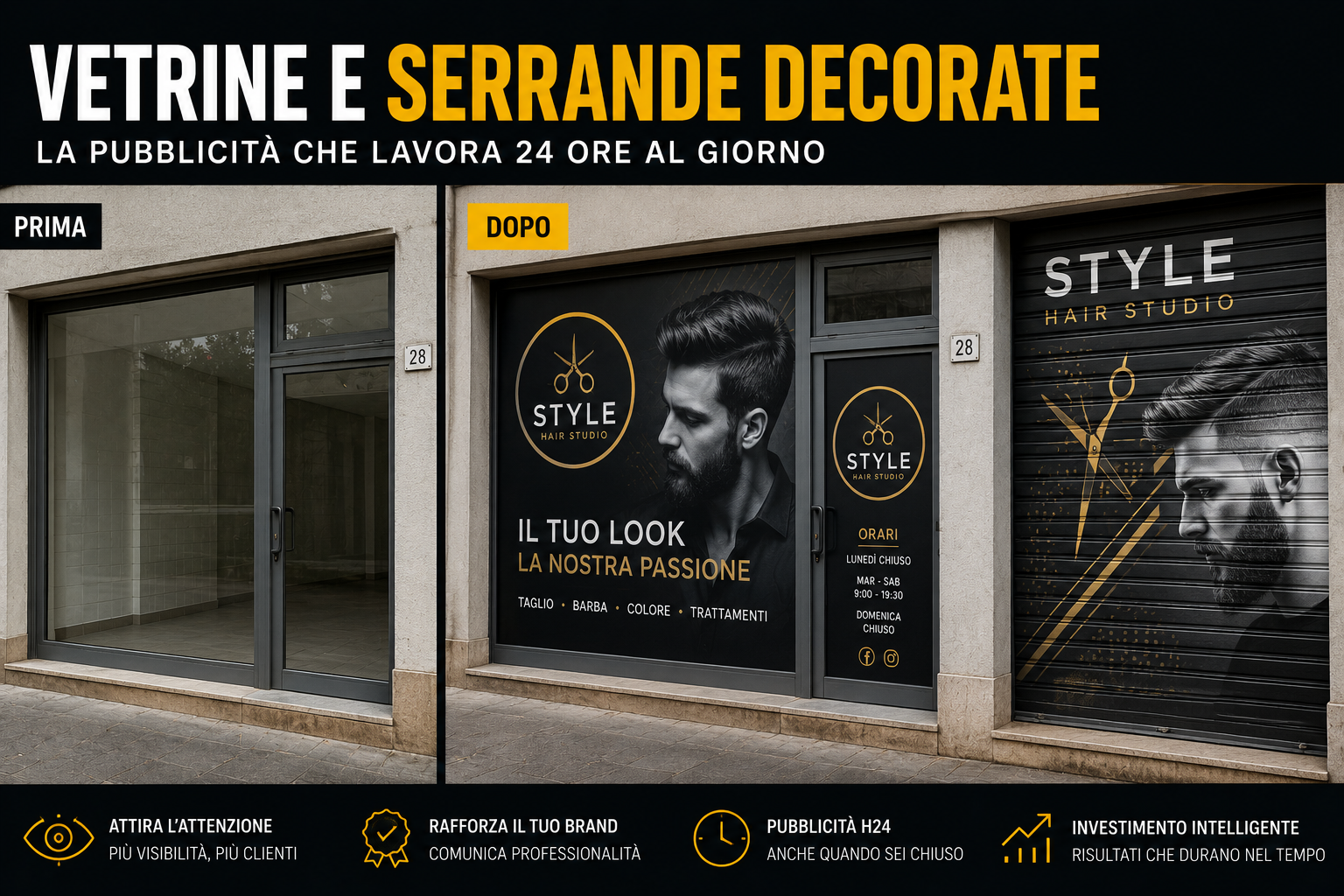 Decorazione Vetrine e Serrande: Come Attirare Più Clienti alla Tua Attività