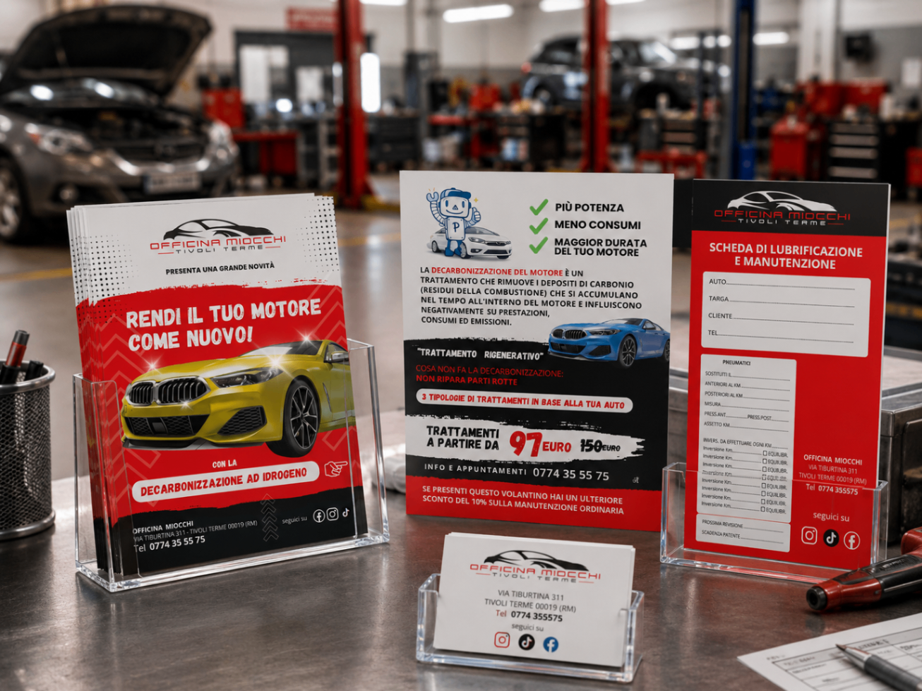 Materiale pubblicitario Officina