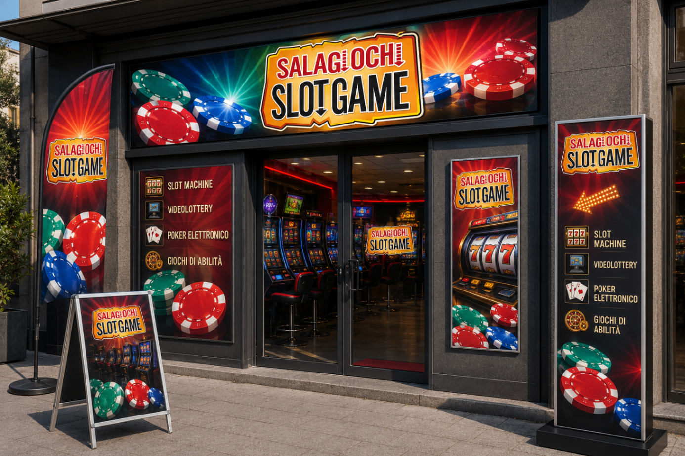 Cartellonistica sala slot